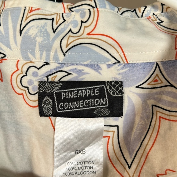 Vintage PINEAPPLE Collection Multicoloured Palm Tree Print Button Down Size 5XB - Picture 3 of 11